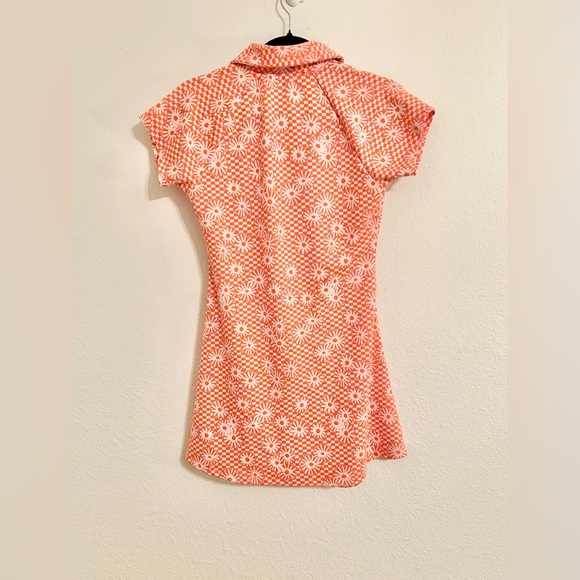 Urban Outfitters Orange Daisy Zip-Front Mini Dress Size M - Picture 9 of 9